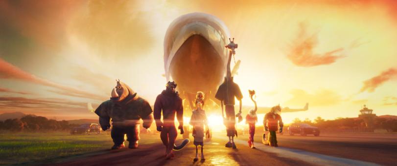 (L - R) Archie, Jett, Will, Lenny, Olivia & Modo in Sony Pictures' G.O.A.T. – BOCK AUF GROSSE SPRÜNGE.  © 2026 CTMG, Inc. All Rights Reserved.