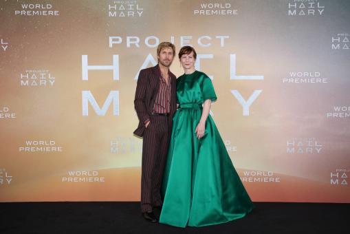 LONDRES, ANGLETERRE – 9 MARS: Ryan Gosling et Sandra Hüller lors de la première mondiale de «PROJET DERNIÈRE CHANCE» au Cineworld Leicester Square, le 9 mars 2026 à Londres, en Angleterre. (Photo: Tristan Fewings/Getty Images pour Sony Pictures Entertainment)